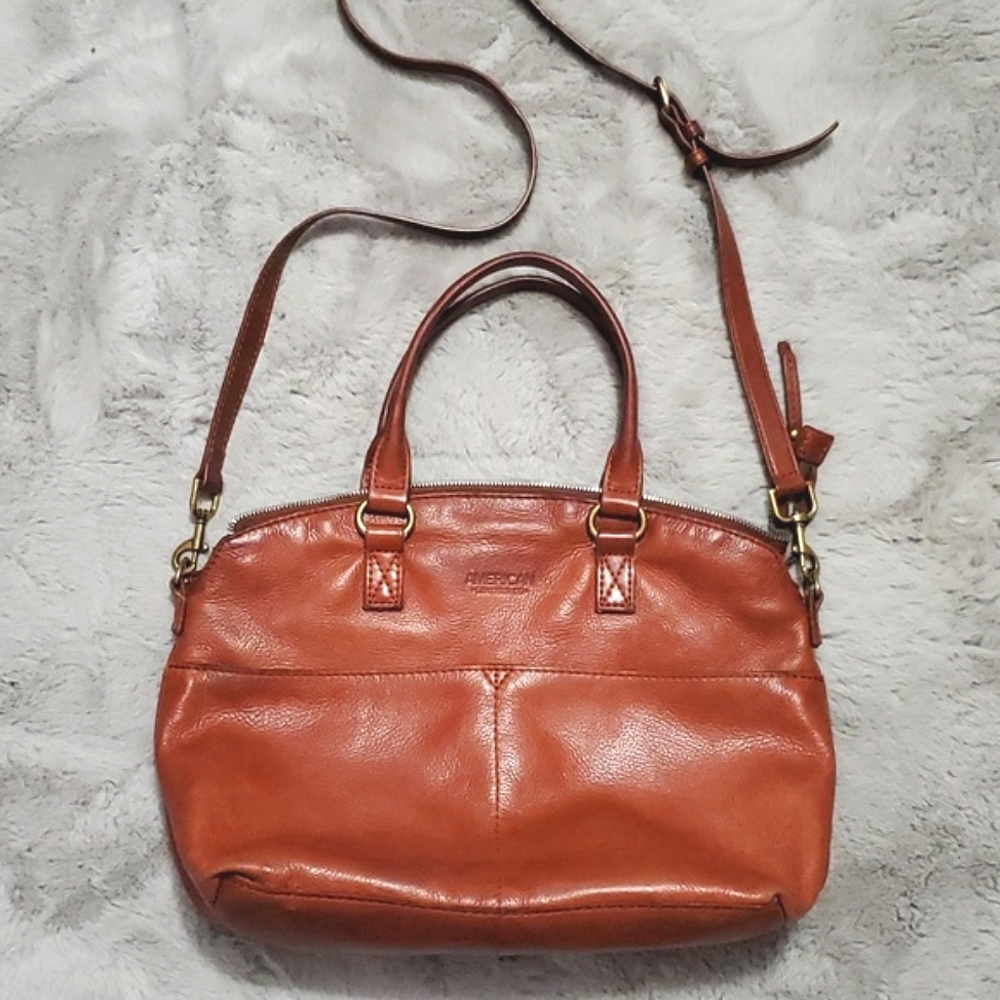 American Leather Co. genuine leather bag with strap